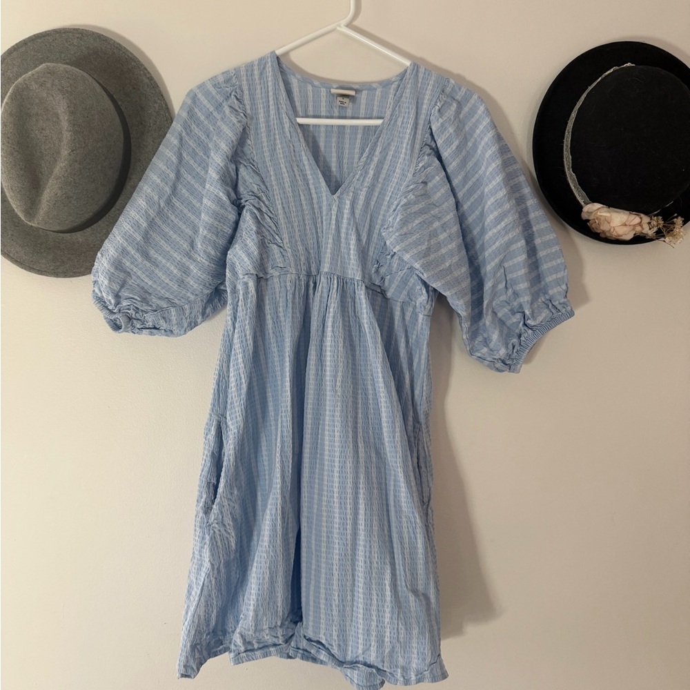 🌟2/$12 a new day Light Blue Striped Dress - Picture 2 of 5